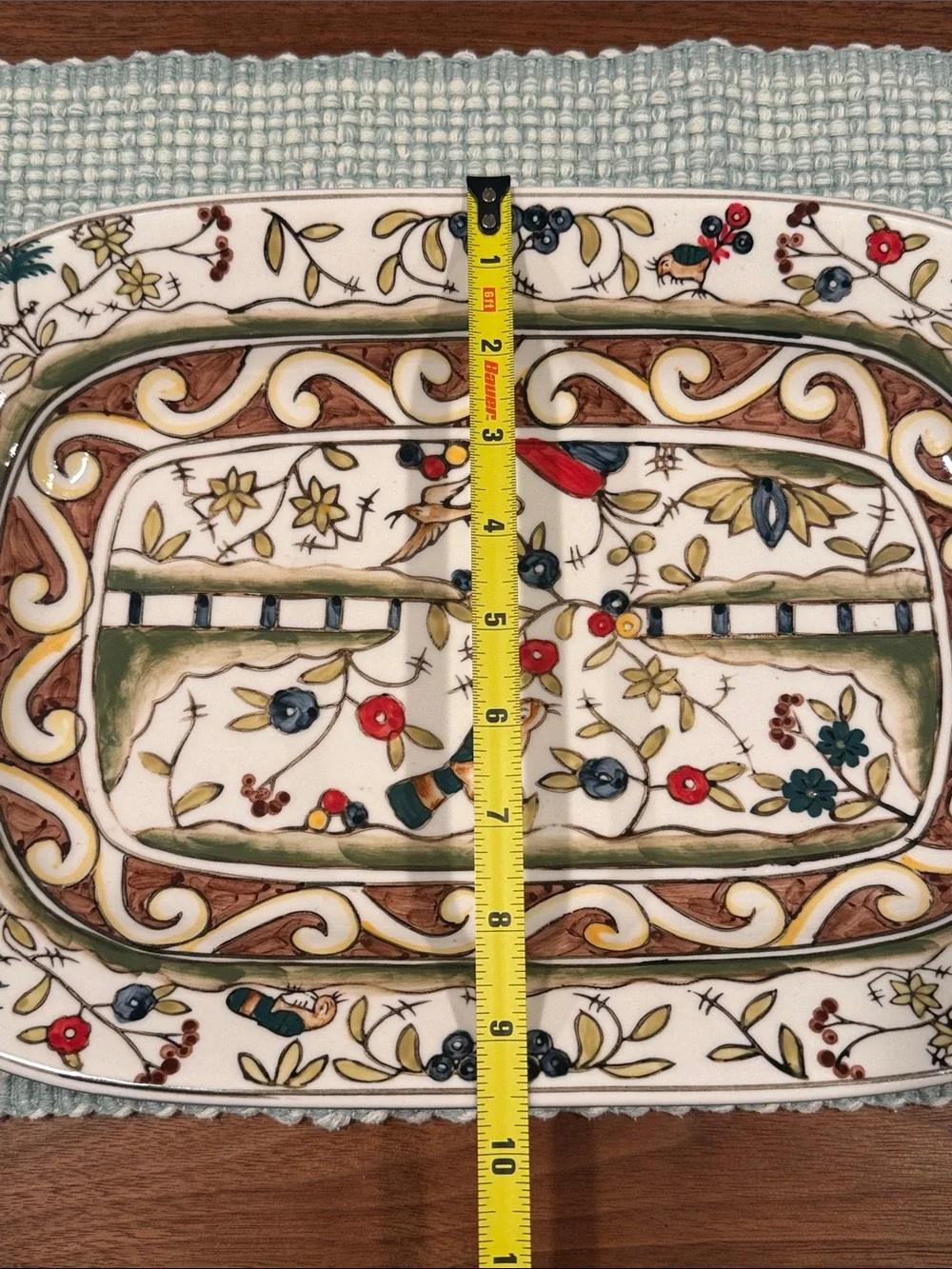 Temp-rations by Tara Decorative Hand-Painted Ceramic Serving Platter
